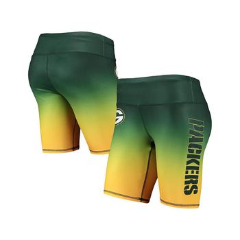 推荐Women's Green Green Bay Packers Gradient Biker Shorts商品