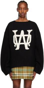 We11done | Black Hand-Embroidered Sweater商品图片,5.8折