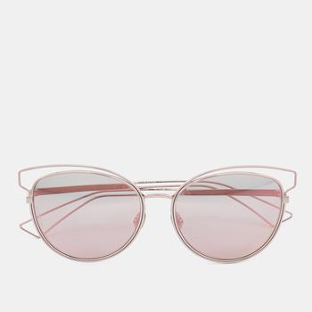 [二手商品] Dior | Dior Silver Tone/Green Mirror Sideral 2 Cat-Eye Sunglasses商品图片,5折