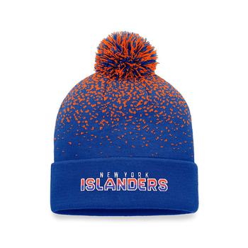 Fanatics | Men's Branded Royal New York Islanders Iconic Gradient Cuffed Knit Hat with Pom商品图片,