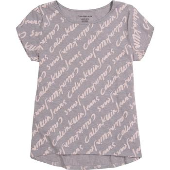 Calvin Klein | Big Girls Brush Logo Print T-shirt商品图片,4折