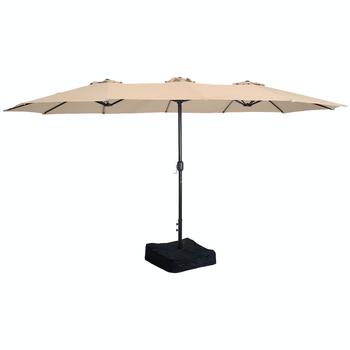 商品Sunnydaze Decor | 15ft Double-Sided Outdoor Patio Umbrella With Crank Sandbag Base Market,商家Verishop,价格¥1697图片