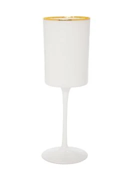 Classic Touch Decor | Set of 6 White Square Shaped Wine Glasses with Gold Rim,商家Premium Outlets,价格¥803