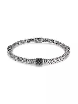John Hardy | Classic Chain Sterling Silver & Black Sapphire Bracelet,商家Saks Fifth Avenue,价格¥7355