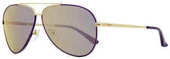 Salvatore Ferragamo | Salvatore Ferragamo Unisex  Sunglasses SF131S 736 Light Gold/Purple 60mm商品图片,3.6折
