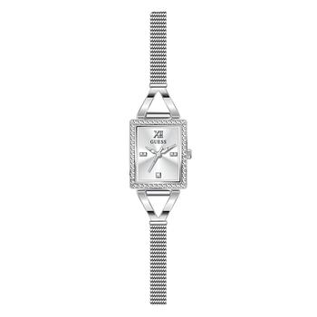 GUESS | Women's Silver-Tone Glitz Stainless Steel Mesh Bracelet Watch, 22mm商品图片,7.5折×额外8.5折, 额外八五折