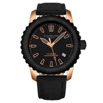 Stuhrling | Men's Diver on a Black Nylon Strap Watch 44mm商品图片,