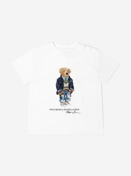 推荐Ralph Lauren  White Baby Boys Cotton Jersey Polo Bear T-Shirt商品