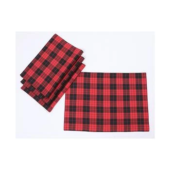 Manor Luxe | Holiday Plaid Placemats 14" x 20", Set of 4,商家Macy's,价格¥524