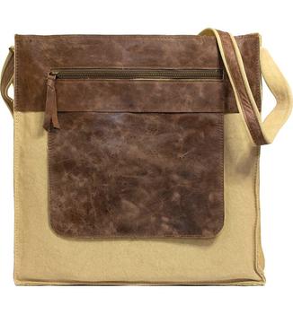 推荐Canvas Leather Trim Crossbody Bag商品
