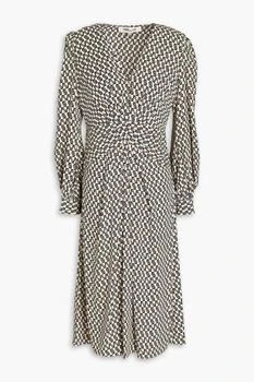 Diane von Furstenberg | Myla gathered printed crepe midi dress 3折×额外8折x额外9.5折, 额外八折, 额外九五折