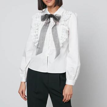 推荐Self-Portrait Belted Lace and Cotton Shirt商品
