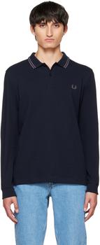 Fred Perry | Navy Twin Tipped Long Sleeve Polo商品图片,5.5折