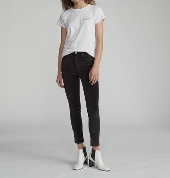 推荐High Rise Velvet Skinny Jean in Black商品