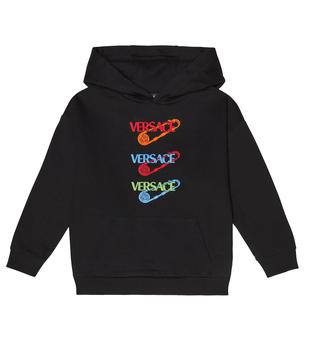 商品Versace | Safety Pin embroidered cotton hoodie,商家MyTheresa,价格¥2198图片