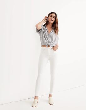 Madewell | Petite 9" Mid-Rise Skinny Jeans in Pure White商品图片,3.9折