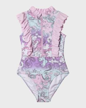 商品Tutu Du Monde | Girl's Aquarius Half Zip Swimsuit, Size 2-11,商家Neiman Marcus,价格¥727图片