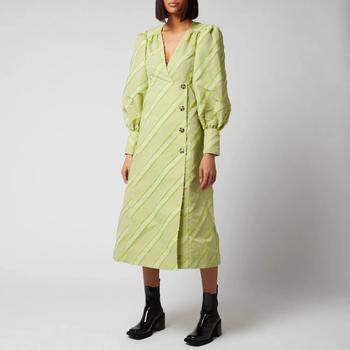 ganni dress, Ganni | Ganni Women's Stripe Taffeta Midi Dress - Margarita商品图片 5折