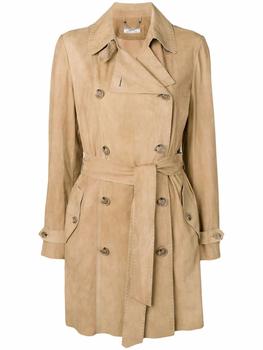 推荐Desa Women's  Beige Leather Trench Coat商品