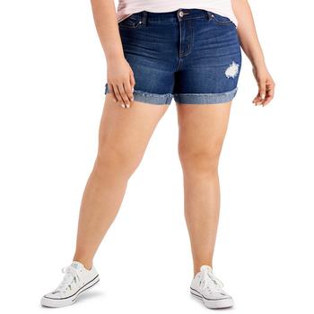 Celebrity Pink, Celebrity Pink | Trendy Plus Size Cuffed Denim Shorts商品图片 6折×额外8折, 额外八折