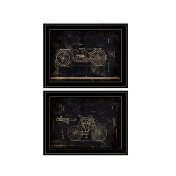 Trendy Décor 4U | Motor Bike Patent I II 2-Piece Vignette by Cloverfield Co, Black Frame, 15" x 19",商家Macy's,价格¥1190