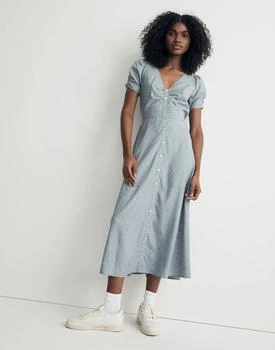 推荐Leedra Button-Front Midi Dress in Dot商品