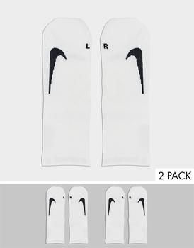 NIKE | Nike Running 2 pack unisex logo ankle socks in white商品图片,