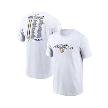 推荐Men's White Los Angeles Rams 2021 NFC Champions Roster T-shirt商品