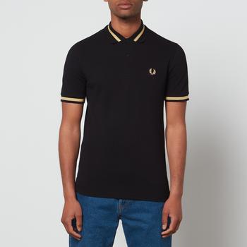 推荐Fred Perry Men's Made In England Single Tipped Polo Shirt - Black/Champagne商品