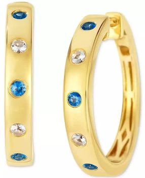 Le Vian | Blueberry Sapphire (1/6 ct. t.w.) & White Sapphire (1/10 ct. t.w.) Hoop Earrings in 14k Honey Gold,商家Macy's,价格¥33273