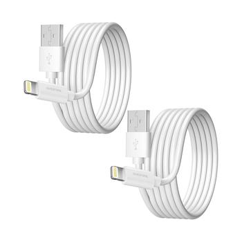 商品Overtime | Apple MFi Certified iPhone 11/XR/SE/10/8 10ft Charging Cable | USB to Lightning Cable for iPhone - White (2-Pack),商家Macy's,价格¥237图片