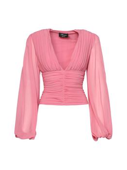 BLUMARINE | Blumarine Pleated Long-Sleeved Blouse商品图片,5.7折起