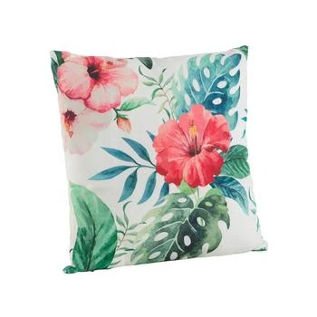 Saro Lifestyle | Tropical Floral Printed Decorative Pillow, 18" x 18",商家Macy's,价格¥255