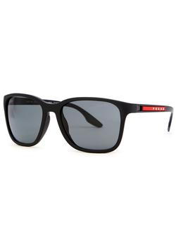 推荐Matte black wayfarer-style sunglasses商品