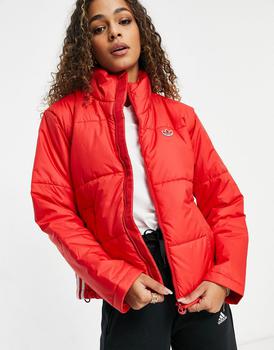阿迪达斯外套, Adidas | adidas Originals short puffer jacket in red商品图片 6.5折