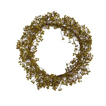 NEARLY NATURAL, NEARLY NATURAL | Autumn Gypsophila Artificial Wreath, 20"商品图片 