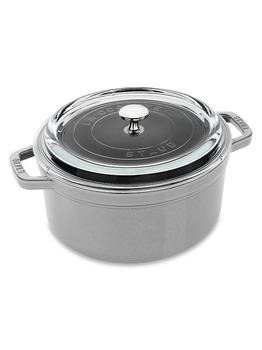 商品Staub | 4-Quart Cast Iron Round Cocotte with Glass Lid,商家Saks Fifth Avenue,价格¥2039图片