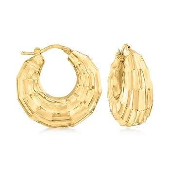 Ross-Simons | Ross-Simons Italian 14kt Yellow Gold Rectangular Faceted Hoop Earrings,商家Premium Outlets,价格¥5653