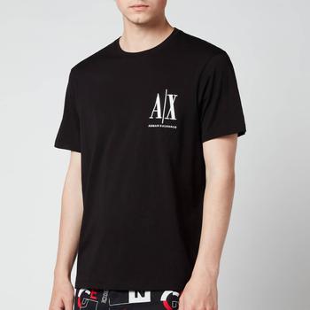 推荐Armani Exchange Men's Small Ax Logo T-Shirt - Black商品