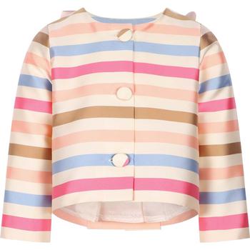 推荐Bow embellishment colorful stripes jacket商品