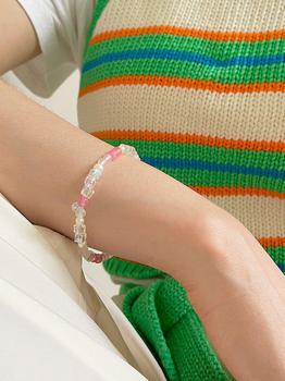 商品[Exclusive] Pink Jade Cubic Bracelet (Silver 925)图片