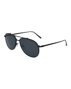 更多菲拉格慕墨镜, Salvatore Ferragamo | Men's Double-Gancio Aviator Sunglasses商品图片 