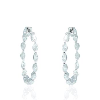 商品Tresorra | 18K White Gold Diamond Hoop Earrings - 29mm,商家Jomashop,价格¥20834图片
