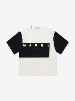 推荐Marni Ivory Boys Block Colour Logo T-Shirt商品