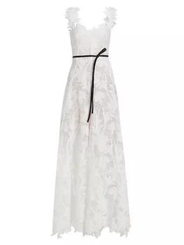 Oscar de la Renta | Marbled Carnation Guipure Lace Gown,商家Saks Fifth Avenue,价格¥44932