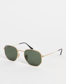 推荐Ray-Ban hexagonal sunglasses in gold商品