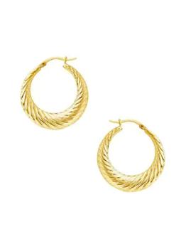 Sterling Forever | 14K Goldplated Twist Hoop Earrings商品图片,3.5折
