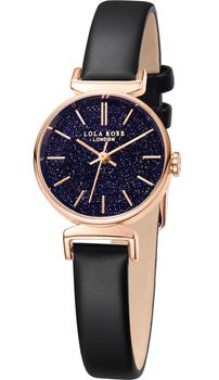 推荐Lola Rose Women's Blue Sandstone Watch with Black Leather Strap商品