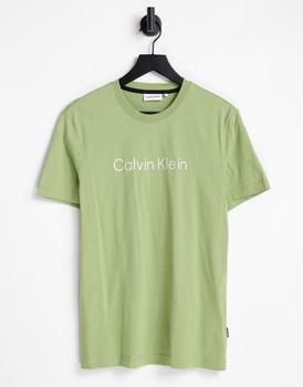 推荐Calvin Klein raised striped logo t-shirt in green商品