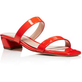 Stuart Weitzman | Stuart Weitzman Womens Ava Patent Leather Slip On Slide Sandals商品图片,1.3折起×额外9折, 额外九折